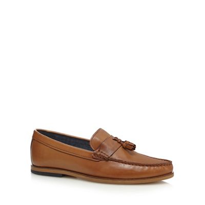 Tan leather loafers